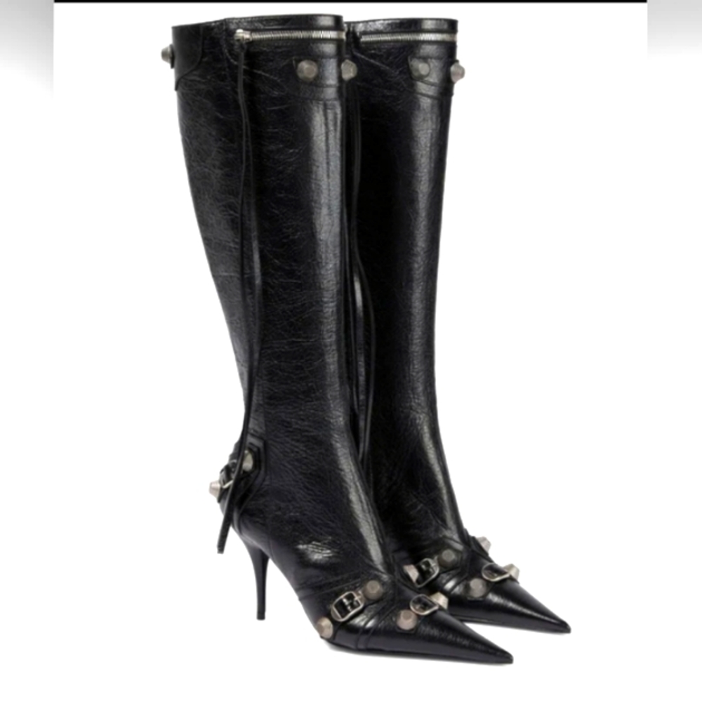SALEπ Brand NewπFREE GIFT INCLUDEDπHigh Knee Heels Boots Zippers Tassel Metal - Picture 3 of 15
